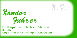 nandor fuhrer business card